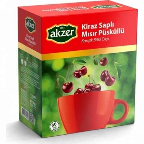 Akzer Kiraz Saplı Mısır Püsküllü Bitkisel Çay